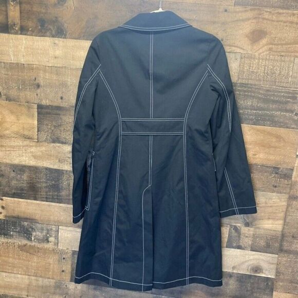 MICHAEL KORS Trench Coat X/S Women’s Black Button Jacket - Picture 4 of 4